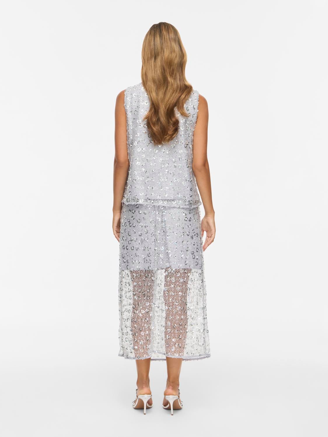 VIGLITA Midi Skirt - Silver - VERO MODA & VILA Bergvik